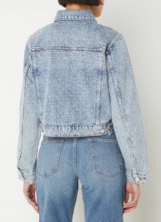 Maje Cropped spijkerjas met strass - achterkant 3 indigo