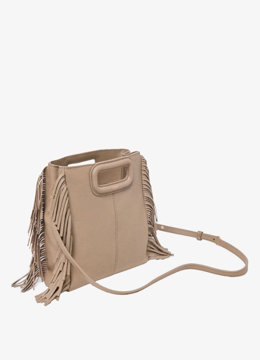 Maje Crossbodytas met franjes - detail 2 beige