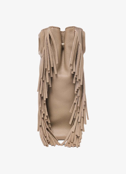 Maje Crossbodytas met franjes - detail 5 beige