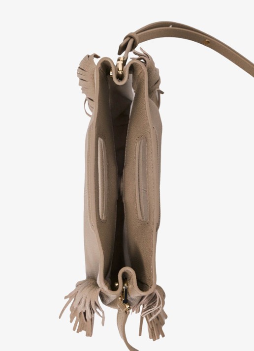 Maje Crossbodytas met franjes - detail 6 beige