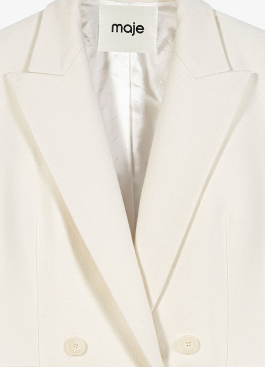 Maje Double-breasted blazer met klepzakken - detail 8 beige