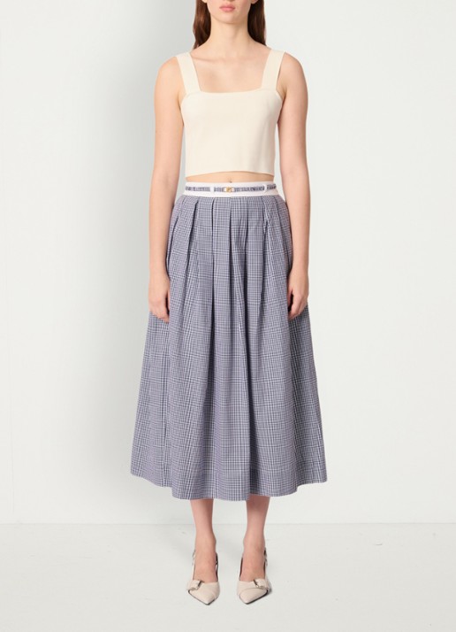 Maje Fijngebreide crop top met stretch - voorkant 2 beige