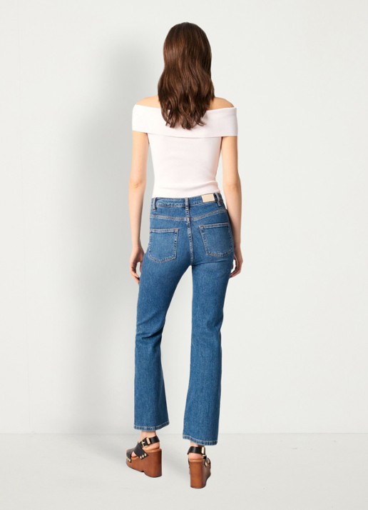 Maje Fijngebreide off shoulder top - achterkant 7 wit