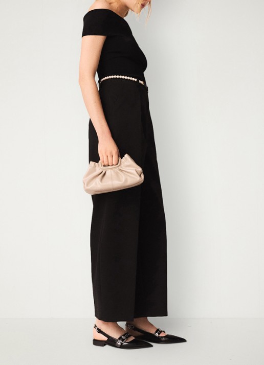 Maje Fijngebreide off shoulder top - detail 2 jeans