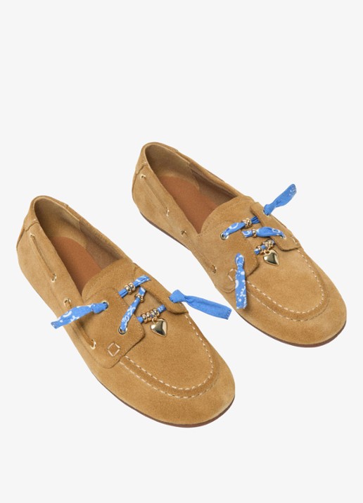 Maje Finolanude loafers van suède - detail 4 camel