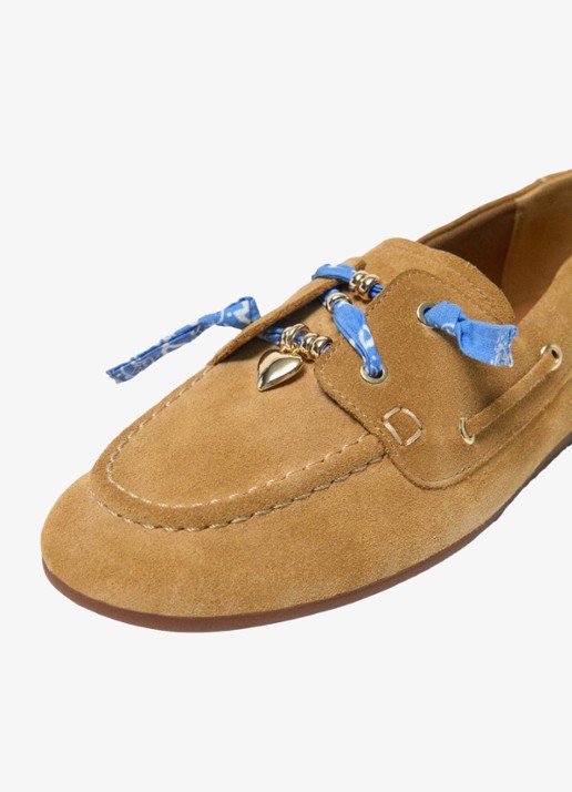 Maje Finolanude loafers van suède - detail 7 camel