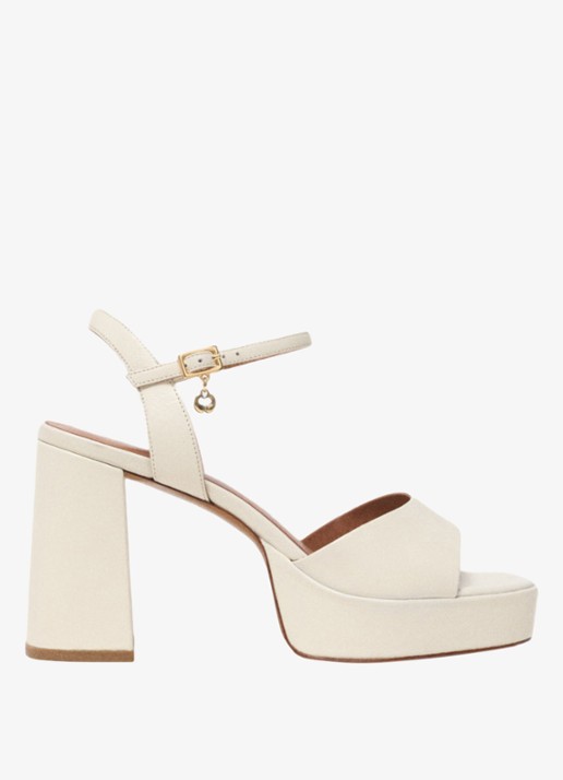 Maje Fralow sandalette van leer met plateauzool