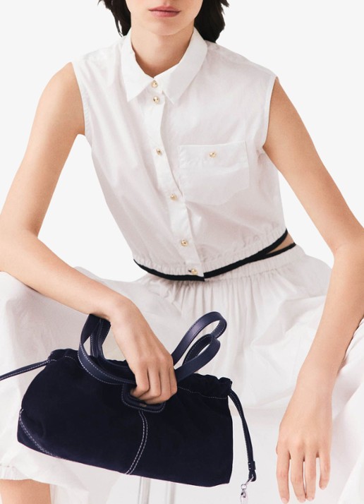 Maje Gecropte mouwloze blouse - detail 4 wit