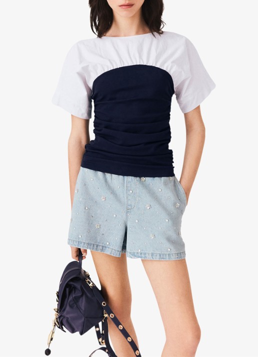 Maje Geplooide jersey top