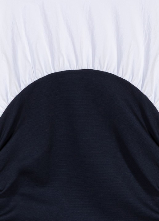 Maje Geplooide jersey top - detail 7 wit / navy