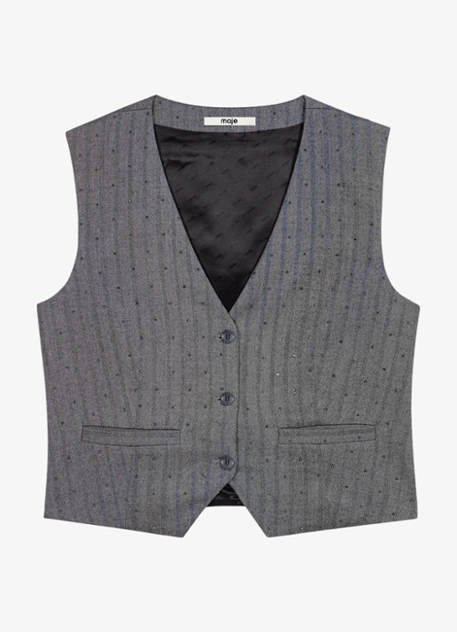 Maje Gilet met strass
