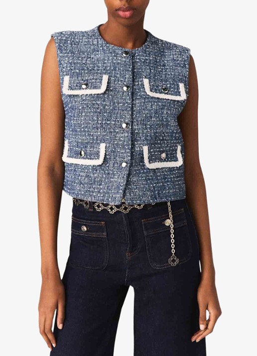 Maje Gilet van tweed