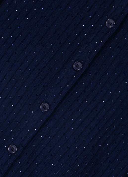 Maje Grofgebeid vest in wolblend met strass - detail 7 donkerblauw