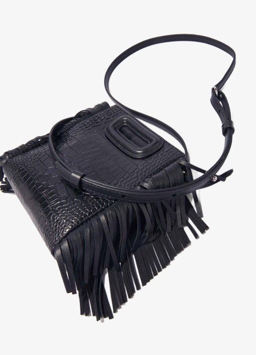 Maje Handtas van geitenleer met franjes - detail 2 jeans