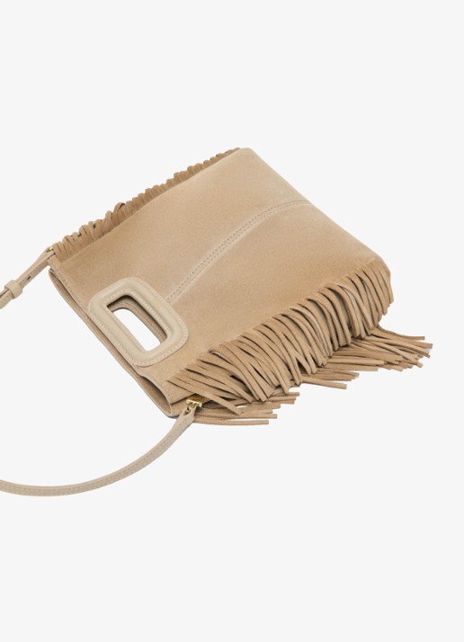 Maje Handtas van suède met afneembare schouderriem - detail 5 beige