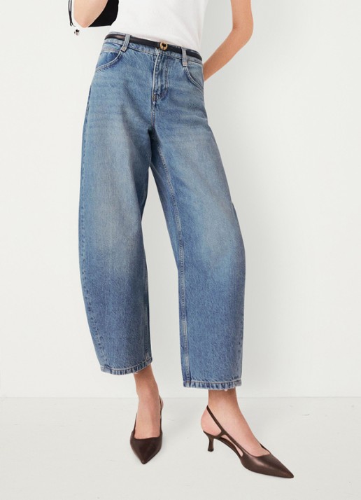 Maje High waist balloon fit jeans met steekzakken