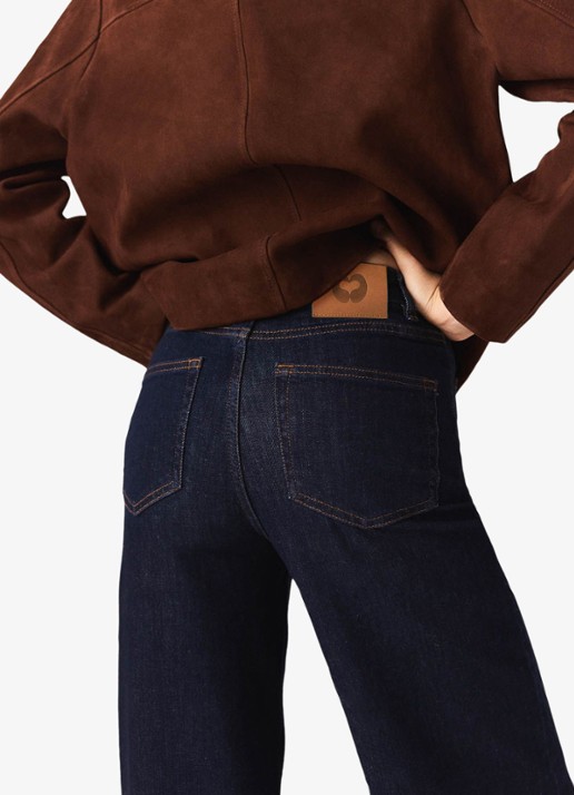 Maje High waist flared jeans met opgestikte zakken - detail 5 donkerblauw