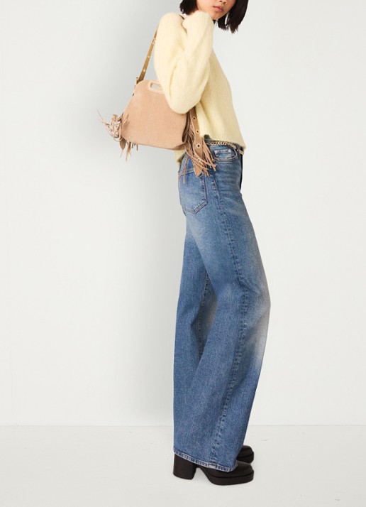 Maje High waist loose fit jeans met steekzakken - detail 3 indigo