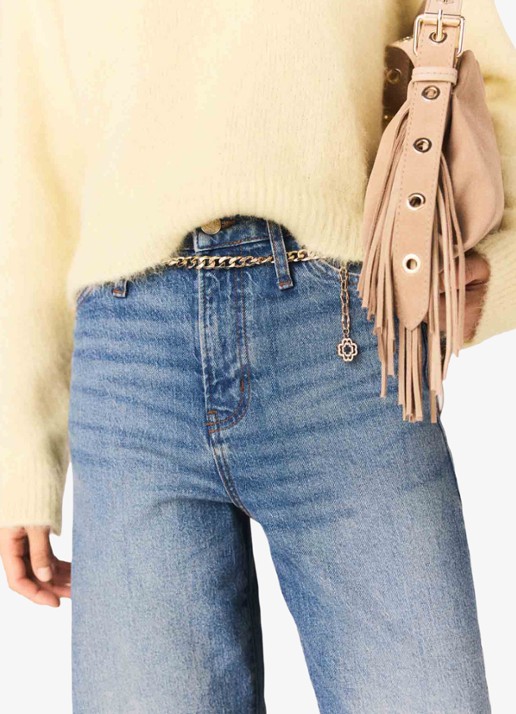 Maje High waist loose fit jeans met steekzakken - detail 5 indigo