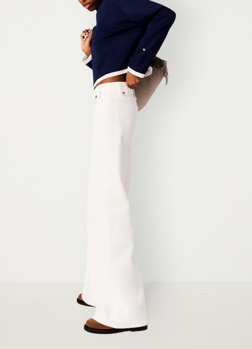 Maje High waist straight fit jeans met gekleurde wassing - detail 2 wit