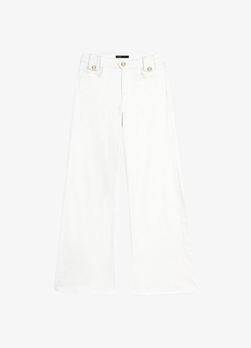 Maje High waist straight fit jeans met gekleurde wassing - voorkant 4 wit