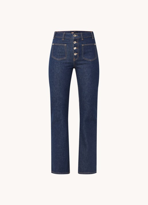 Maje High waist straight leg jeans met donkere wassing - voorkant 3 indigo