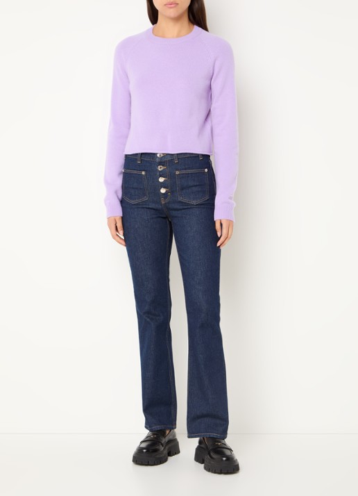 Maje High waist straight leg jeans met donkere wassing - voorkant 4 indigo