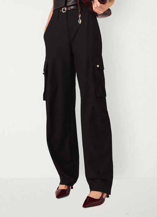 Maje High waist tapered fit cargobroek met steekzakken - detail 4 jeans