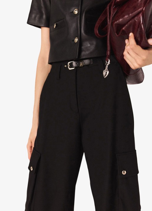 Maje High waist tapered fit cargobroek met steekzakken - detail 5 jeans