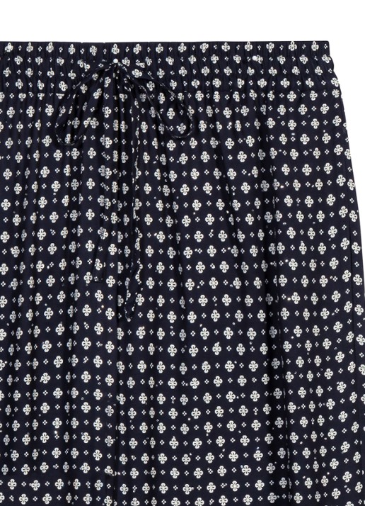 Maje High waist wide fit broek met print - detail 8 donkerblauw