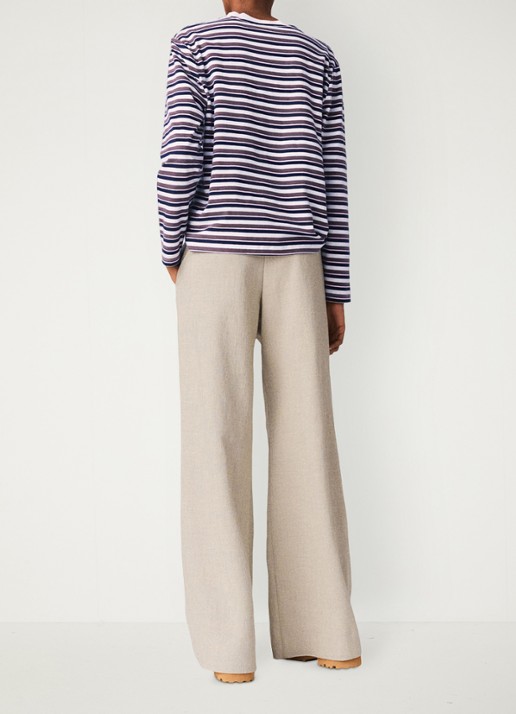 Maje High waist wide fit pantalon met steekzakken - achterkant 6 beige