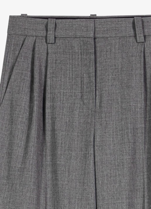 Maje High waist wide fit pantalon met steekzakken - detail 6 grijs
