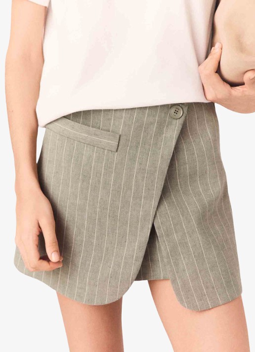 Maje Ipimousse korte broek met streepprint