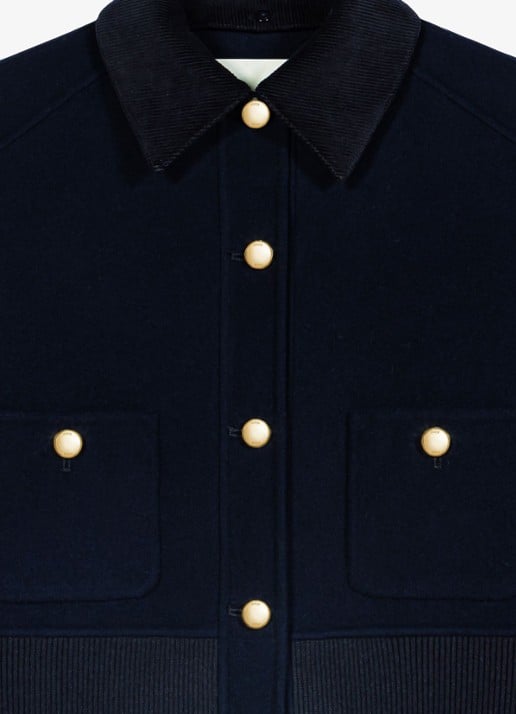 Maje Jack in wolblend - detail 2 donkerblauw