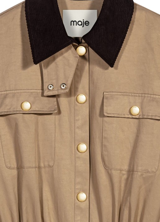 Maje Jack met opgestikte zakken - detail 2 beige