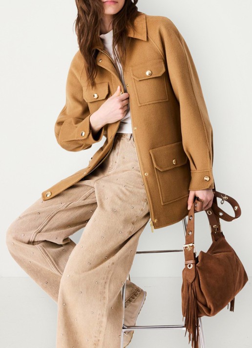 Maje Jack met strikceintuur - detail 6 camel