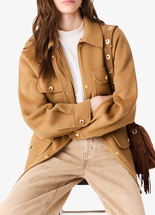 Maje Jack met strikceintuur - detail 7 camel