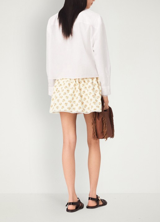 Maje Jazalera mini rok met print - achterkant 7 geel
