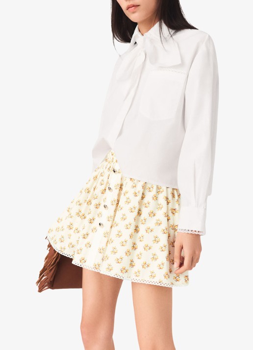 Maje Jazalera mini rok met print - detail 6 geel