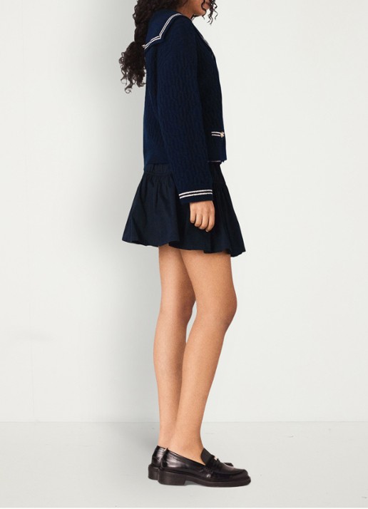 Maje Kabelgebreid vest van wol - detail 5 blauw
