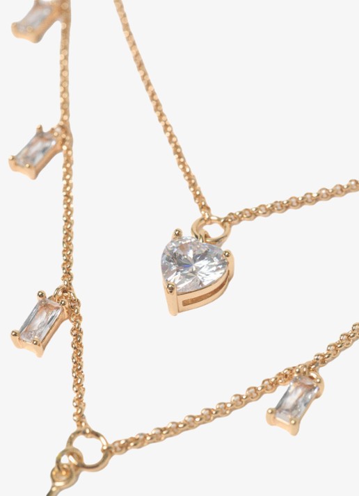 Maje Ketting met zirkonia - voorkant 2 goud