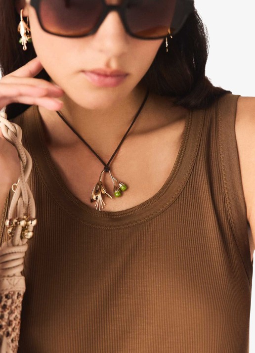 Maje Ketting met zirkonia - voorkant 2 goud