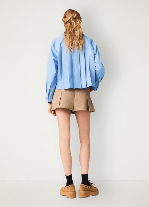 Maje Korte broek met plooien - achterkant beige