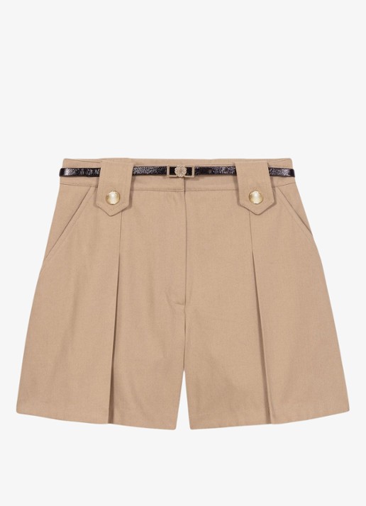 Maje Korte broek met plooien - voorkant 7 beige