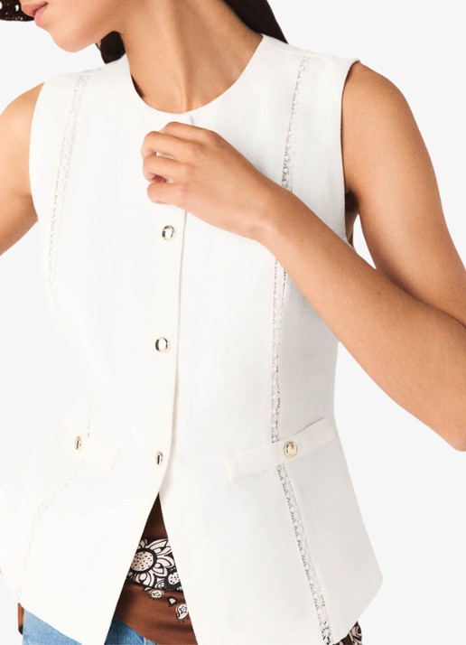 Maje Leena gilet in linnenblend