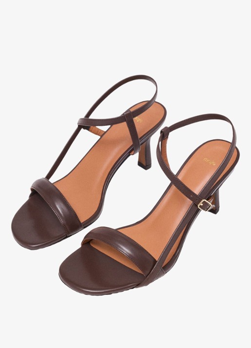 Maje Leren sandalen met bandjes - detail 3 bruin