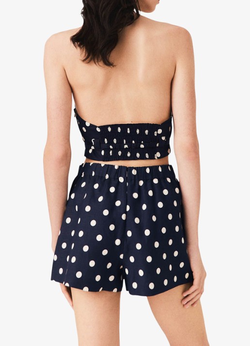 Maje Linnen blend skort - achterkant 3 donkerblauw