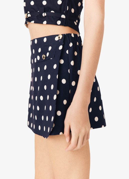 Maje Linnen blend skort - detail 7 donkerblauw