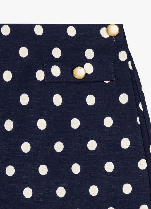 Maje Linnen blend skort - detail 8 donkerblauw