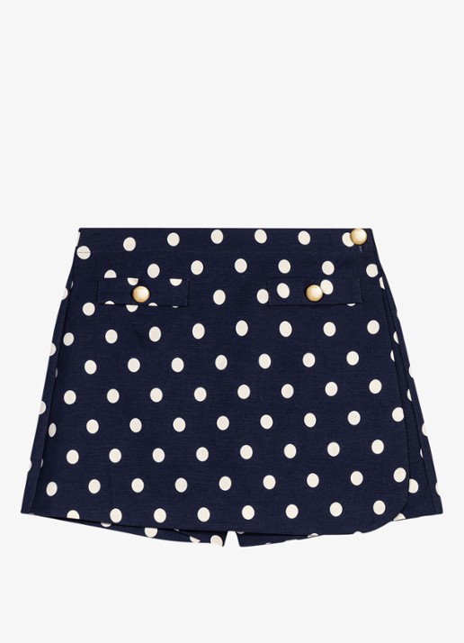 Maje Linnen blend skort - voorkant donkerblauw